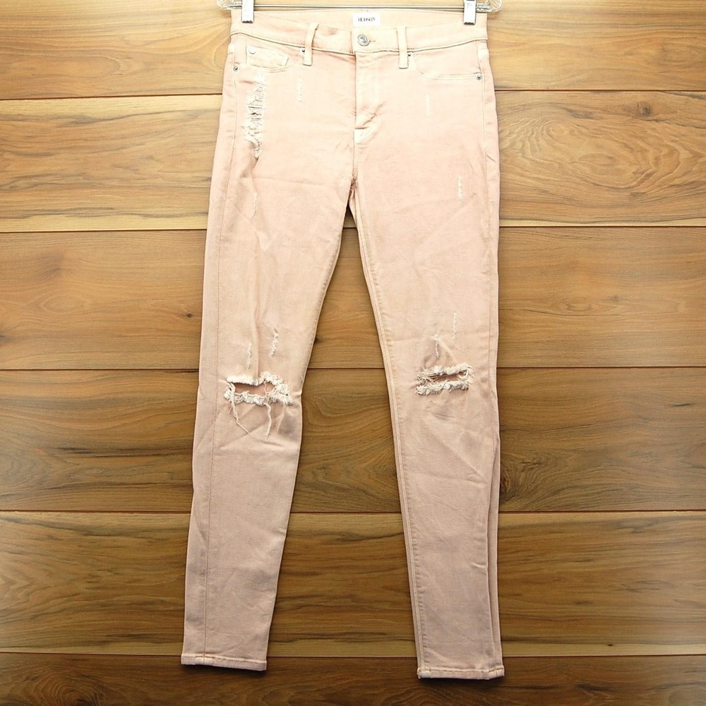 Hudson Jeans Womens 28 Pink Nico Midrise Super Skinny Distressed Denim Made USA